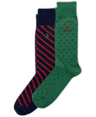 Polo Ralph Lauren - Men's Dot & Stripe Slack Socks, 2-Pack