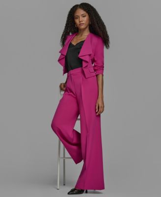 Women's Ruffle Collar Long Sleeve Cropped Jacket