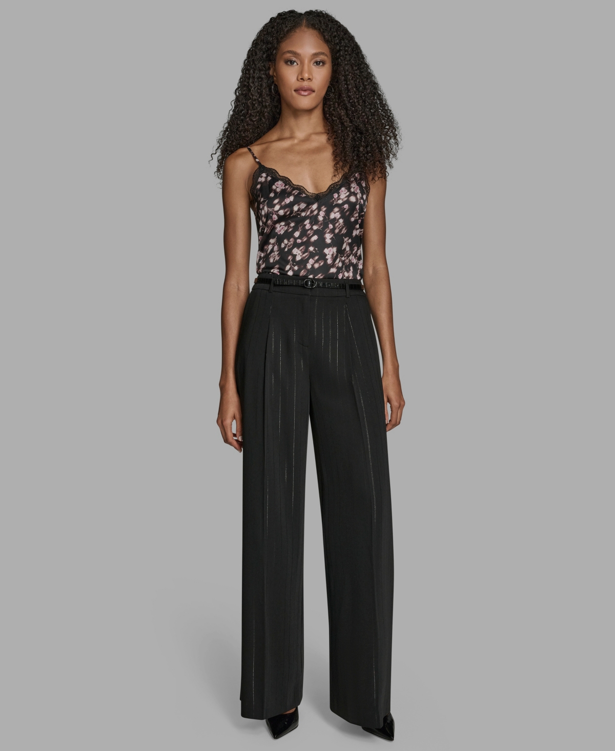 Bcbg Women's Pinstripe High Rise Wide Leg Pants