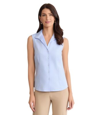 Jones New York - Women's Cotton Easy-Care Sleeveless Shirt