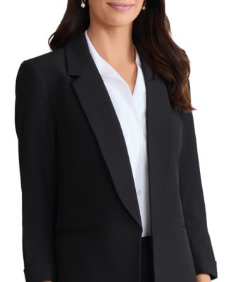Women's Notched Collar Jacket with Rolled Sleeves