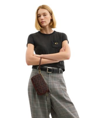 Plaza Mini Signature Canvas Shoulder Bag