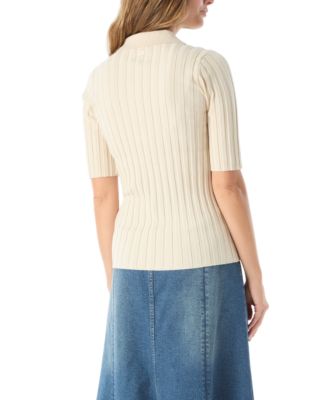 DO by Women's Ribbed Knit Collar Top