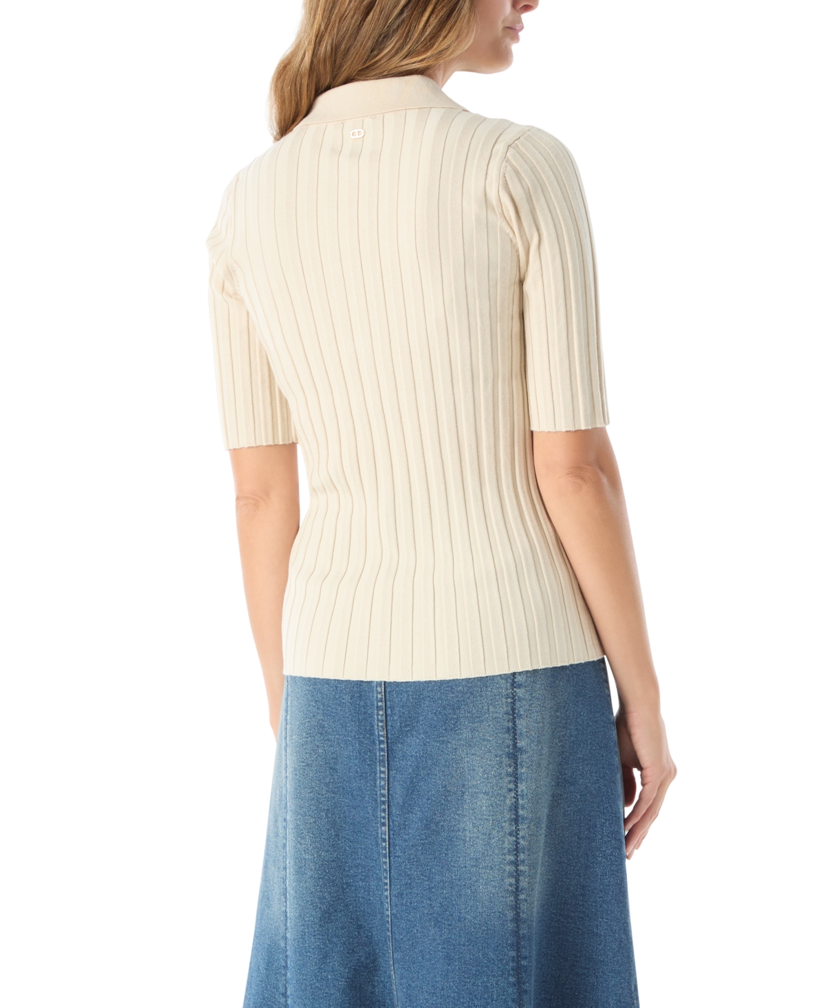Dee Ocleppo Women's Ribbed Knit Collar Top