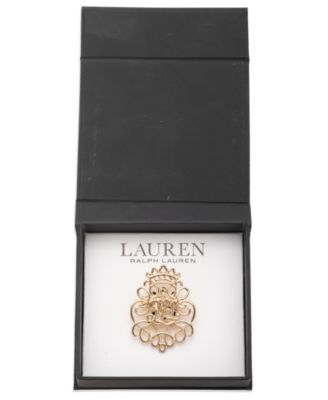 Gold-Tone Polished Scroll Pin