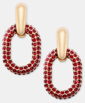 Pav&eacute; Oval Drop Earrings, Macy's Exclusive 