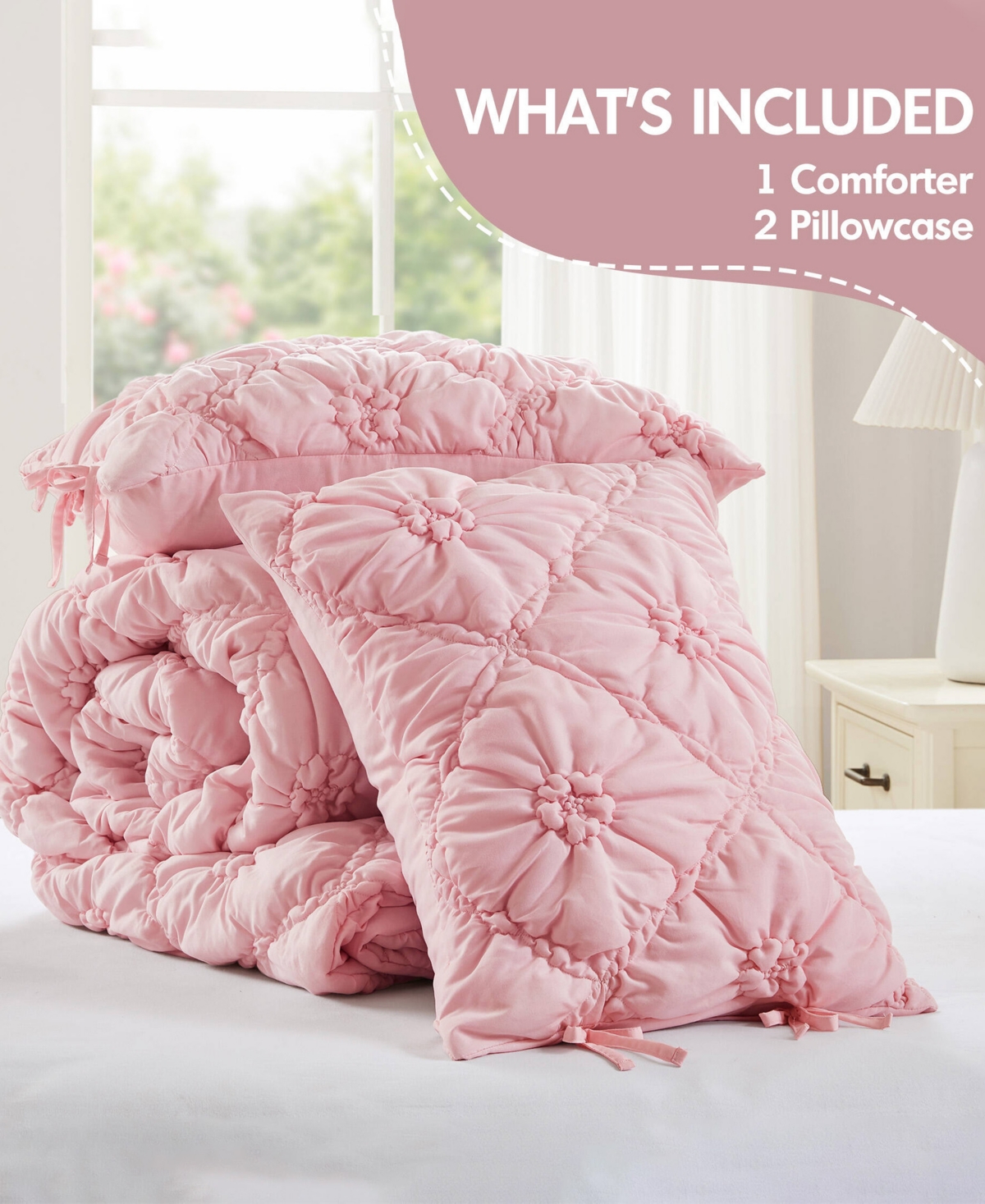 Intelligent Design Lily Floral 3-pc. Comforter Set, King In Pink