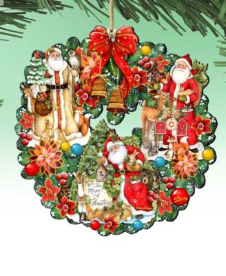 Classic Christmas Santa Wooden Ornament