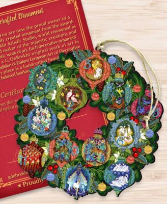 Nativity Wreath Wooden Ornament