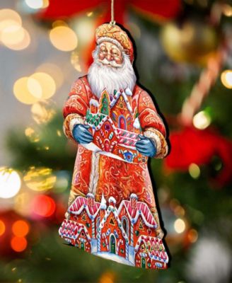 Santa's Gingerbread House Wooden Ornament