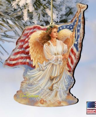 American Angel Wooden Ornament