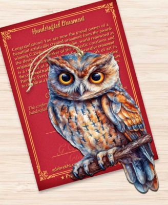 Alaskan Great Horned Owl Wooden Ornament