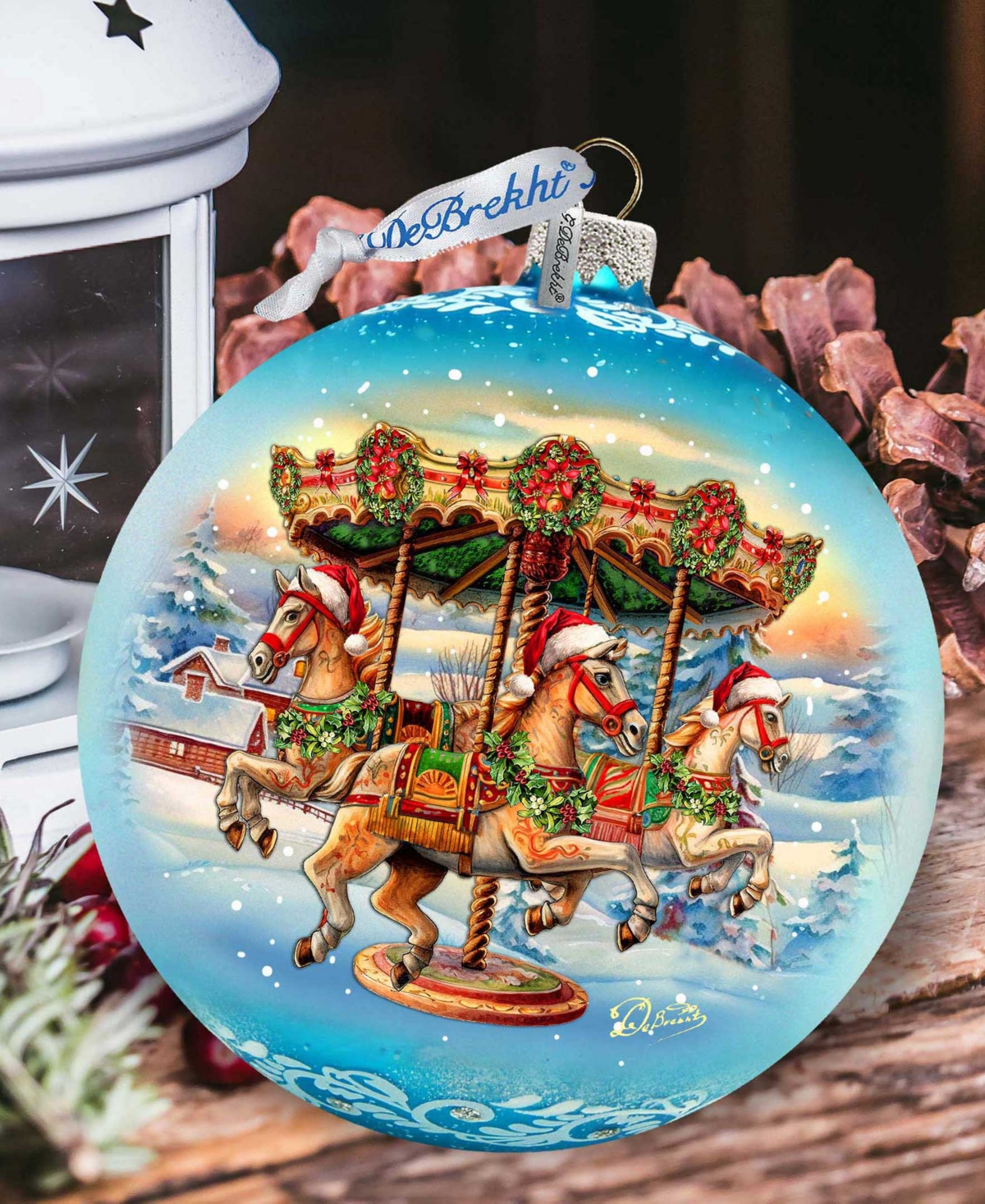 G.debrekht G. Debrekht Winter Carousel Le Glass Christmas Ornament In Multi