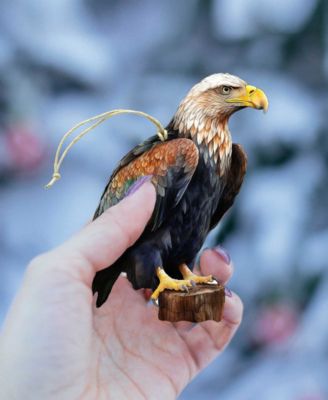 Alaskan Eagles Wooden Ornaments, Set of 4