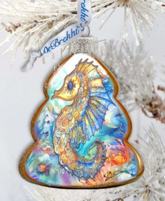 Seahorse Christmas Glass Ornament