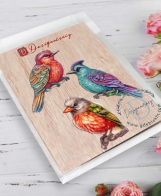 Colorful Birds Holiday Ornaments, Set of 3