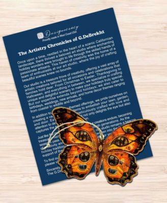 Summer Butterfly Wooden Ornaments, Set of 3