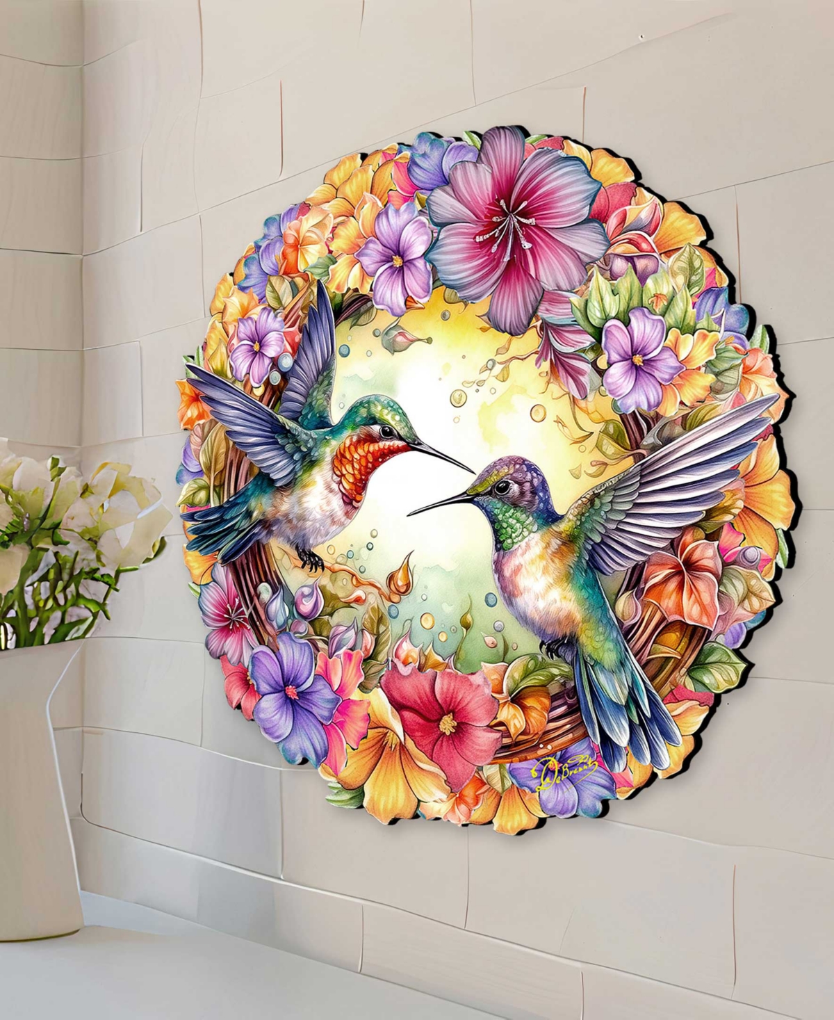 Designocracy Hummingbirds Holiday Door Decor In Multi