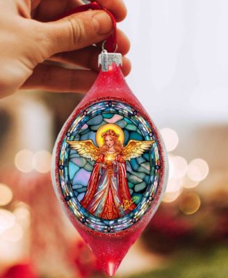 Angel of Hope Drop Glass Christmas Ornament