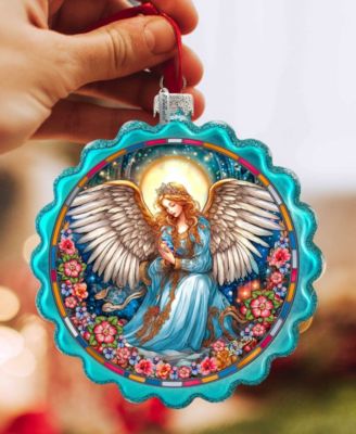 Angel of Healing Glass Christmas Ornament