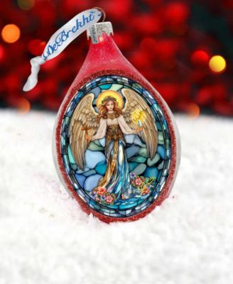 Holy Guardian Angel Drop Glass Ornament