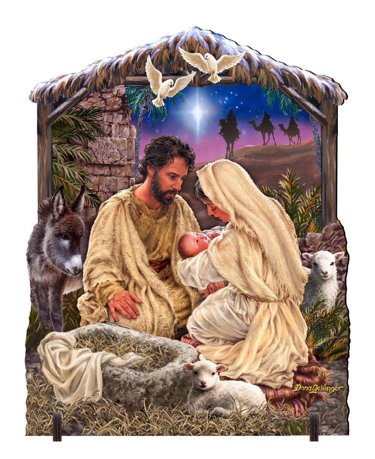 Designocracy Jesus Is Lord Outdoor Yard Decor Wood