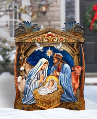 Nativity Scene Outdoor Garden Wooden D&eacute;cor