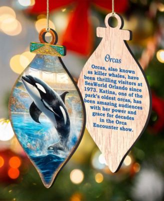 Sea Life Wooden Ornaments, Set of 12