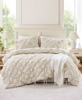 Lily Floral Embroidery 3-Pc. Comforter Set, Full/Queen