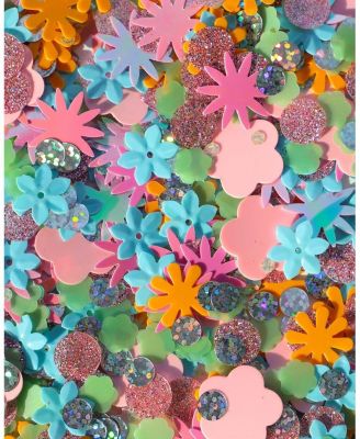 Flower Shop Clear Confetti Backpack Women's Fashion Book Bag For Ladies at School, Work, Travel, and the Beach (Medium