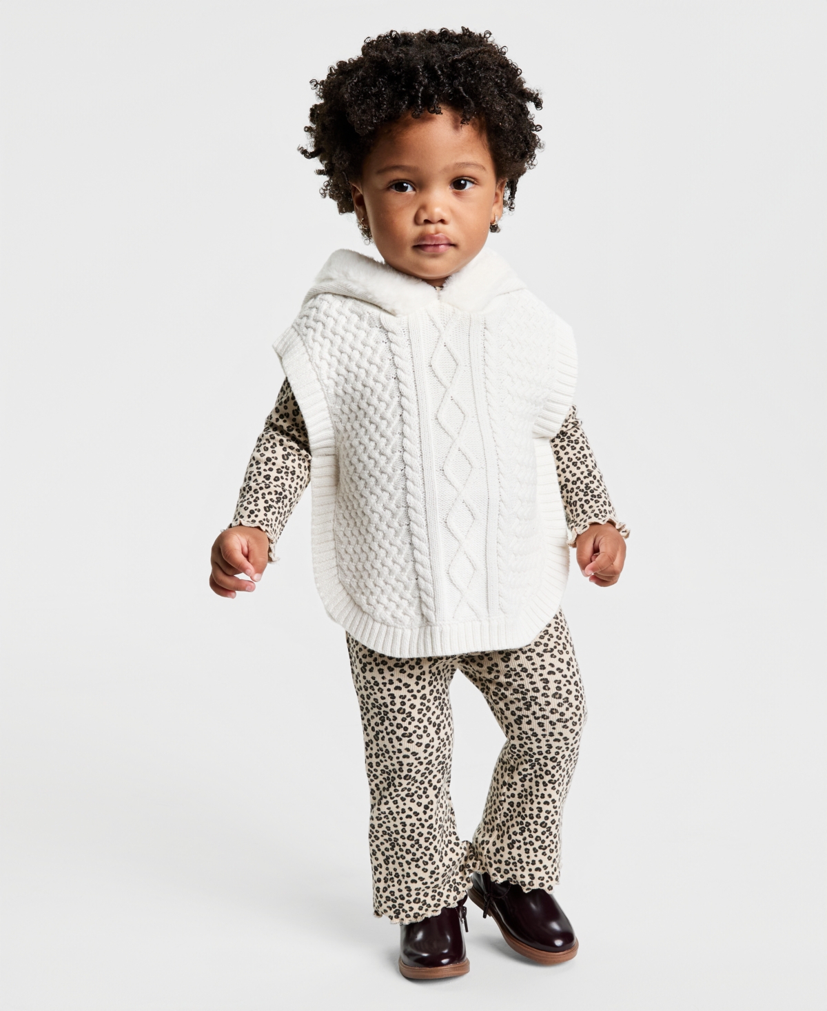 First Impressions Baby Girls Cable-Knit Poncho, Macy's Exclusive