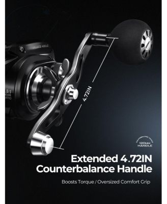 Alijoz 400 LC Trolling Reel w/ Line Counter, Low Profile Casting Reel 38Lbs Max Drag 8+1 Stainless Reel for Fresh & Saltwater Musky 5.5:1 Gear Ratio