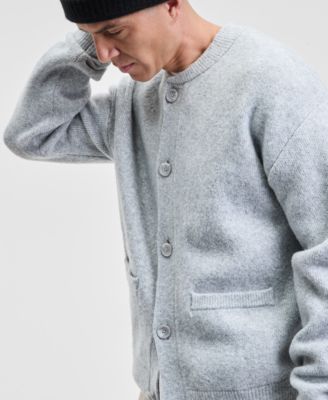 Men's Relaxed Fit Long Sleeve Button-Front Cardigan Sweater-Jacket, Macy's Exclusive