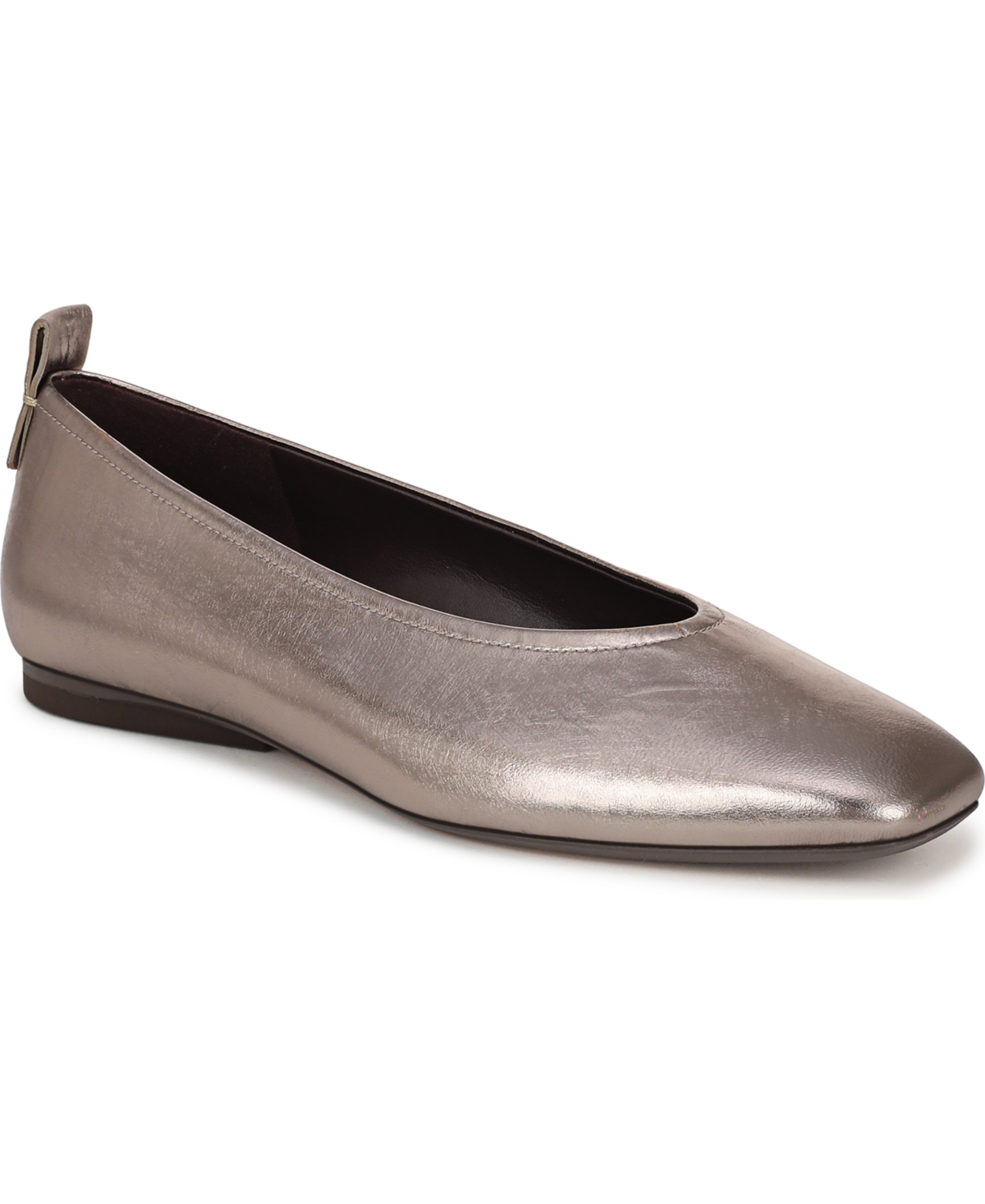 Naturalizer Carla Square Toe Ballet Flats In Silver