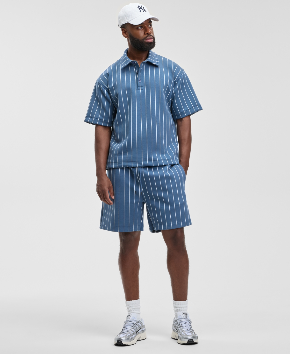 Mode of One Men's Sporty Relaxed Fit Short Sleeve Striped Polo Shirt, Macy's Exclusive