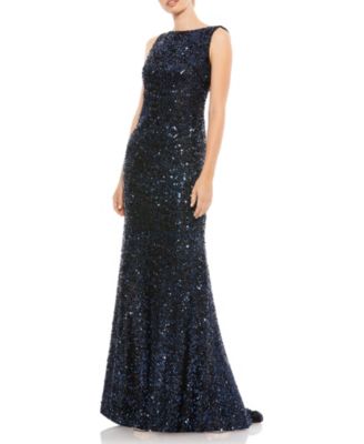 Women's Ieena Sequined Sleeveless Draped Cowl Back Gown