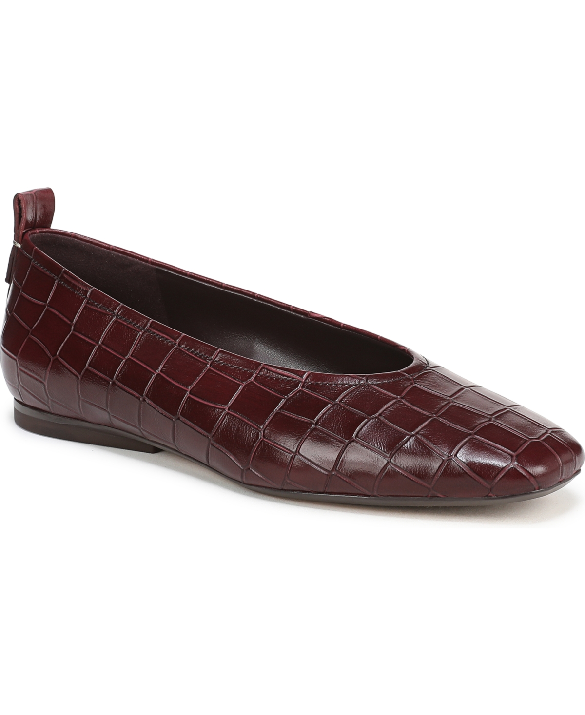 Naturalizer Carla Square Toe Ballet Flats In Burgundy