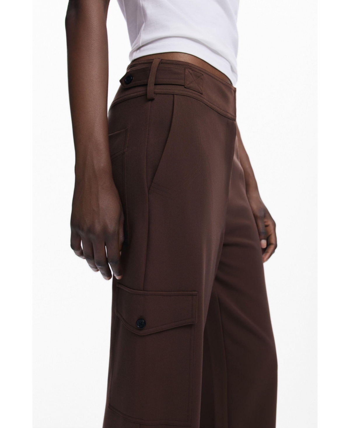 Desigual Women's Tailor Cargo Pants In Brown