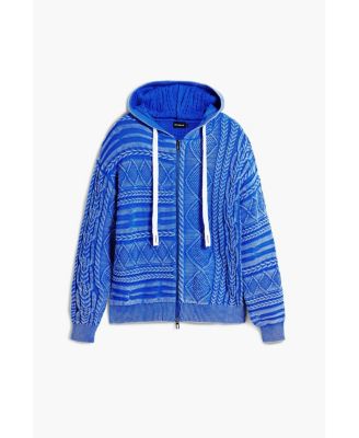 Men's Zipper sweater with braided design