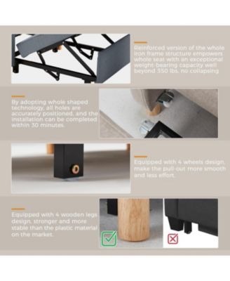 31.5" Sleeper Chair, Convertible Chair Bed for Adults, 3-in-1 Pull Out Sofa Chair