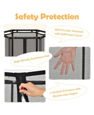 48'' Hexagonal Kids Trampoline Recreational Bounce Jumper W/Foam Padded Handrails