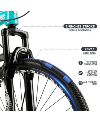 26-Inch 21-Speed Mountain Bike with Full Suspension and Disc Brakes for Off-Road Adventure