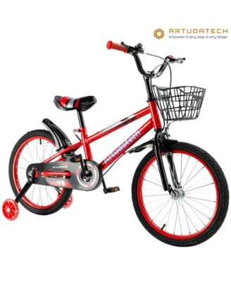 14 Inch Kids Bike with Glowing Training Wheels, Dual Brakes & High-Carbon Steel Frame | Gift for Girls and Boys Ages 3-7
