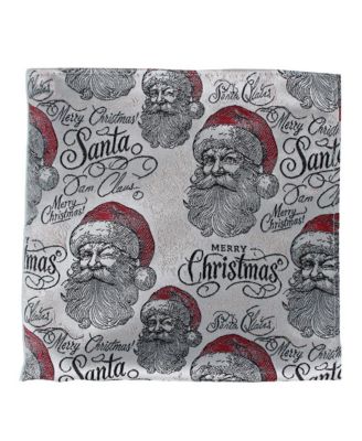 Men's Santa Claus Is Watching Silk 12x12 Pocket Square