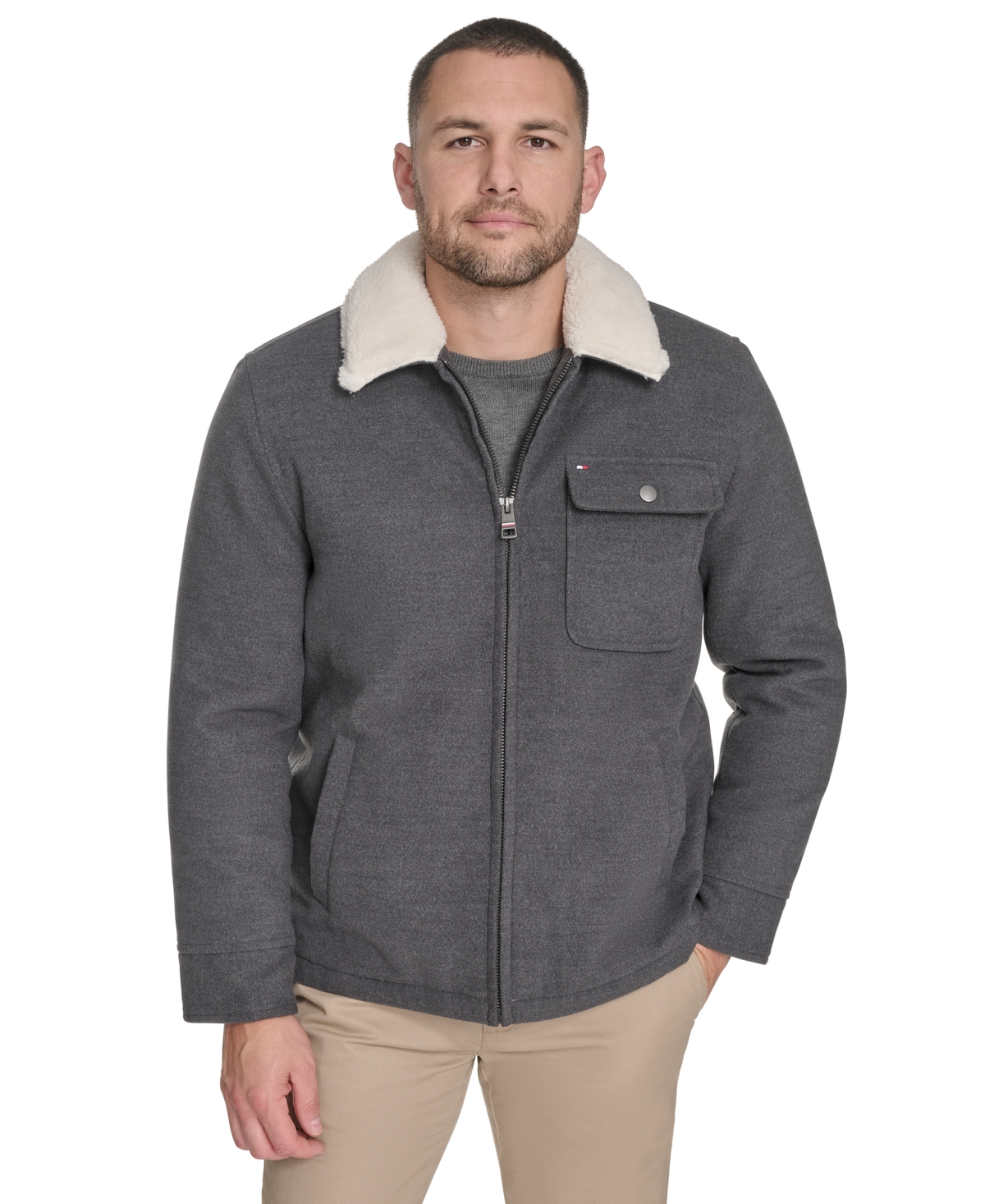 Tommy Hilfiger Men's Long Sleeves Jacket - Heather Gray