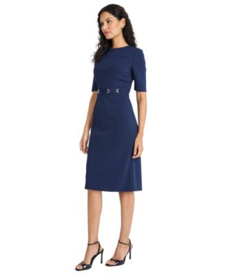 Women's Crewneck Sheath Midi Dress