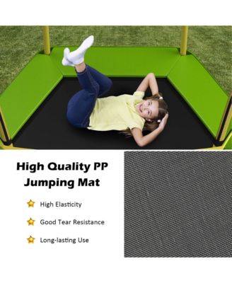 7 FT Kids Trampoline with Safety Enclosure Net Spring Pad Indoor Outdoor Heavy Duty