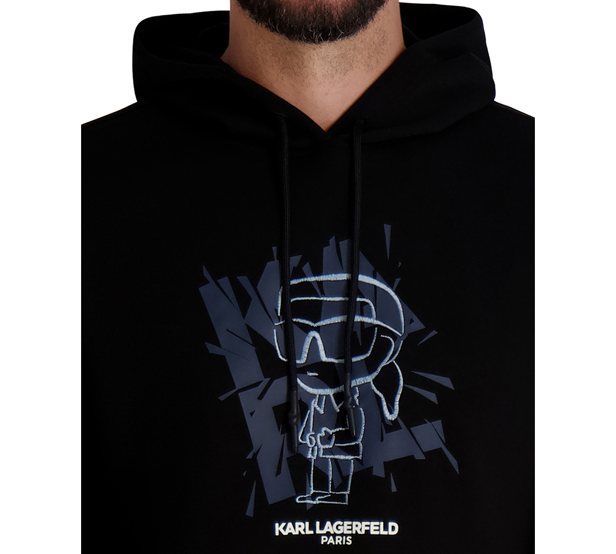 Karl Lagerfeld Paris Men's Embroidered Oversized Pull-On Sweatshirt
