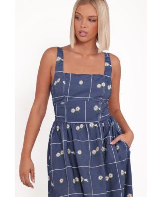 Women's Yolande Midi Dress - Blue Floral - XL