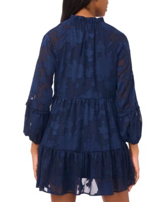 Petite Ruffle Sleeves Shift Dress